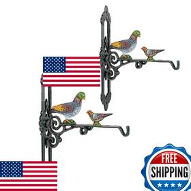 Sungmor B0ckpn4slv Cast Iron Hanging Plant Bracket 2 Pack Heavy Duty For Baskets And Decor