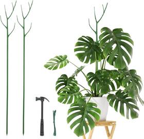 Sunkrop 313107593505 Plant Poles For Potted Plants Indoor Green Twig Trellis Outdoor 2 P