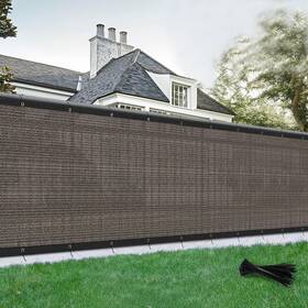 Sunlax Fe-450-brown Privacy Fence Screen 3/4/5/6/8ft Heavy Duty Mesh Net Cover With Grommets