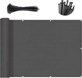 Sunny Guard 445032195103 3ftx10ft Dark Grey Balcony Privacy Screen Heavy Duty Wind Fence Deck Patio
