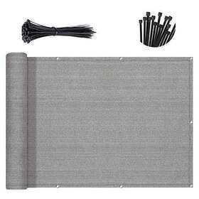 Sunny Guard 745560552605 3x10 Grey Balcony Privacy Screen Fence Apartment Railing Cover Mesh Windscreen