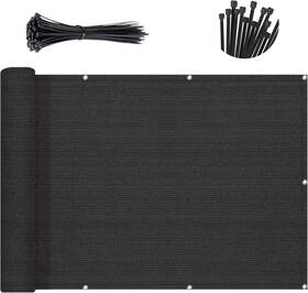 Sgfn038-22 Sunny Guard 3ftx16ft Black Balcony Privacy Screen Fence Apartments Railing Hea