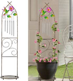 Sunnypark 445000362360 Garden Trellis With Plant Stands 48 Inch Metal Detachable Hummingbird Pot Tre