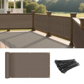 Sunnyroyal Scifns16e2550bw 2.5ftx50ft Brown Balcony Privacy Screen Fence For Patio Outdoor Porch Deck Apa