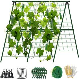 Sunpro 744759294487 57 Inch X57 Cucumber Trellis For Climbing Plants Outdoor 4.8ft Foldable A-frame Gar