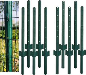 Supply Inc 445013330356 Metal Fence Post Green 3 Feet Pack Of 10 For 24 Inch High Garden Welded Wire F