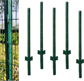 Supply Inc 744759435002 Metal Fence Post Green 4 Feet Pack Of 5 For 36 Inch High Garden Welded Wire Fe