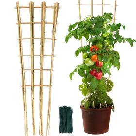 Swangsa Zy017 6 Pack 4ft Bamboo Trellis For Climbing Plants Fan-shaped Garden Ladd