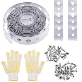 S4897 Swpeet 32pcs 3/4-inch X 10-feet 27-gauge Galvanized Metal Pipe Strap With