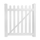 Swpi-3-5x48 Weatherables Uv Protected White Chelsea Flat Vinyl Picket Fence Gate