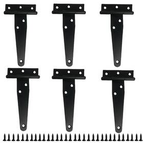 Symi Smmr 4in-6pcs-tmb 6 Pcs 4 Inch Black T-strap Shed Door Hinges For Wood Barn Gate H