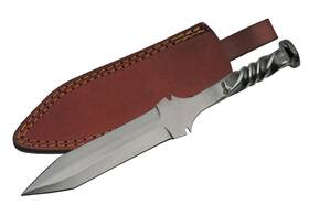Szco Hs-4434 11.25 Inch Handmade Railroad Spike Spear-point Knife With Twisted Handle And L