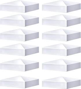 Taiyin 445046586577 12 Pcs Pyramid White Pvc Vinyl Post Top Caps Fence And Deck Fo