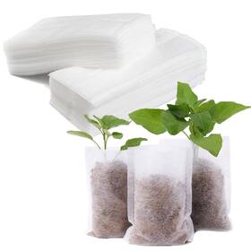 Tarklanda 768461261902 100pcs Grow Bags Biodegradable Non-woven 7.8 11.8 White Brown