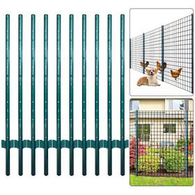 Thealyn Post4.8 Fence Posts 4.8 Feet Pack Of 10 Metal Post With U-channel Steel Fenc