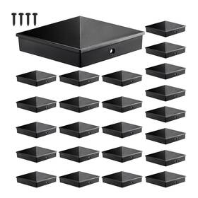 Threekia 728683516839 4x4 Post Caps Black Fits 3.5x3.5 Asa Material - Uv Fade Crack Res