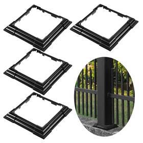 Thyle 313025319386 4pc Adjustable Vinyl Post Skirt Base 6x6 Black Column Wrap Trim
