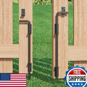 B0db582cm9 Tibegold 18 Inch Heavy Duty Gate Cane Bolt Drop Rod Black 2-pack Fence Hardware
