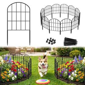 Ticanros Cxwl-1025 24in H X11ft L Decorative Garden Fence Panels 10 Pack No Dig Fencing
