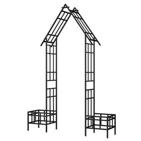 Tiramisubest 711181960228 Metal Garden Series 101.97 Inch H Arch Trellis With Adjustable Width Climbing Pl