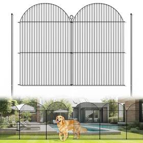 Tivray P745978754226 10pcs Tall Garden Fence 32in H /24ft L Rustproof Metal Fences Animal Barrie
