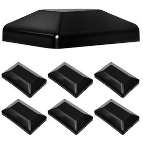 Tongass 6-4x6-b 6-pack Black 4x6 3 5/8 Inch X 5 Wood Fence Post Caps Wooden Deck