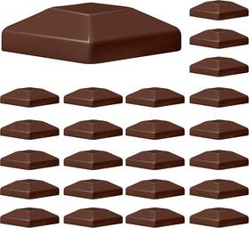Tongass 705353533624 24-pack Brown 4 Inch X4 3 5/8 Wood Fence Post Caps - Wooden Cove