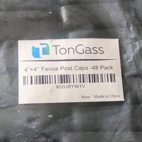 Tongass X0038yi61v Black Square 4x4 Fence Post Caps 48 Pack