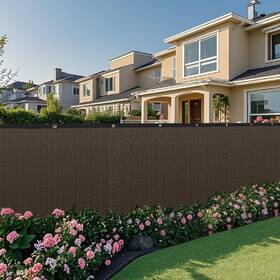 4x25-pfzl-brown Topnew 4 Ft X 25 Heavy Duty Fence Privacy Screen 90% Blockage For Outdoor Home Use