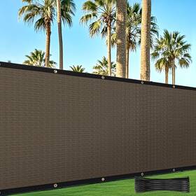 Topnew 4x50-pfzl-brown Privacy Screen Fence 4ftx50ft Heavy Duty Brown Mesh Shade Net Cover With Brass