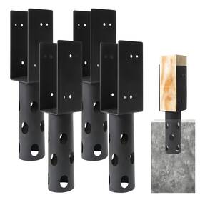 Gj-hntzj4-4-j Tordale 4x4 Concrete Post Base Holder 4 Pack Heavy Duty U-shape Metal Fence Bracket
