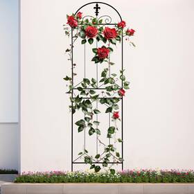 Toriexon 313105630622 Metal Garden Trellis 70.8 Inch X 19.5 Black Coated Rustproof Outdoor