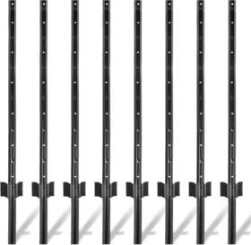 Toriexon 726084325470 Fence Posts 4 Ft - 8 Pack Heavy Duty Metal Post No Dig U For Farm