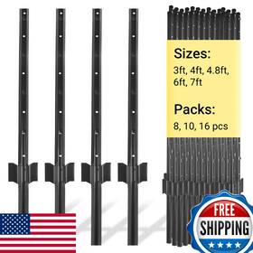 Toriexon B0dcz8l566 16-pack 3ft Heavy Duty Metal No-dig U-fence Posts For Farm Garden