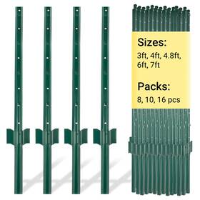 Toriexon B0dyn4z6hr 4 Ft Heavy Duty Metal U-posts - 8 Pack Powder-coated Rust Resistant