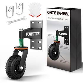 Tk-gw-6bk Torotek Gate Wheel Fence Wheels For Wooden Metal Tube 6inch Heavy Dut