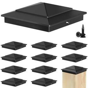 Toscoco 44dc012012 4x4 Aluminum Pyramid Post Caps For Actual 3.5 Inch X Wood Posts Hea