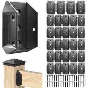 Toscoco T-alb-082330 30 Pcs Heavy-duty Aluminum Deck Railing Bracket Connectors For Black