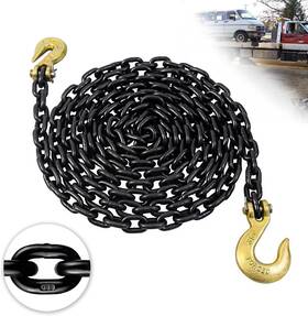 Toyo 705353866555 G80 Log Chain 5/16ftft X 15 Feet Transport With Clevis Grab Hooks Heavy Du