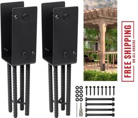 Tphuc 766162623753 Heavy Duty U-shape Metal Post Base Holder 4ftftx4ftft Internal 3.5 Inch X3.5 Wet Con