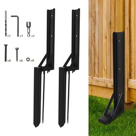 Trekbliss Mzzc01 2pcs Fence Post Repair Stakes Kit Heavy Duty Steel Anchor Ground S