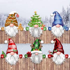 Treusys01 Trewave Christmas Gnome Fence Peeker Decorations Outdoor Peeking Garden Xmas-gnome