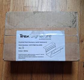 Trex 652835242591 Signature Cocktail Rail Brackets With Fasteners 10pk White