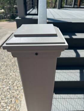 Trex 825025175430 4-in X Gravel Path Composite Deck Post Cap 10 Count Grey