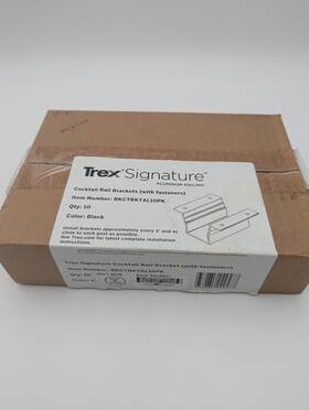 Trex Signature 652835242584 Cocktail Rail Brackets Black Bkctbktal10pk New With Screws