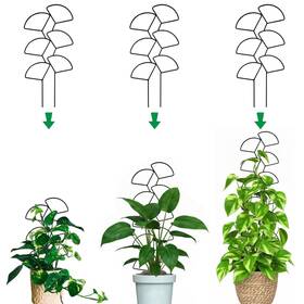Trlzey Tre-3leaf Plant Trellis For Climbing Plants Indoor Outdoor 3 Pack Stackable Met