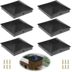 Tsw16 Tsewa 6 Pcs 4x4 Post Caps For 3.5 Inch X3.5 Wood Fence Pp Plastic Deck Black