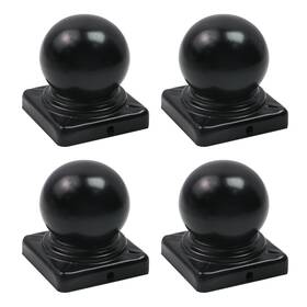 Tsnamay Tscp5414 4pcs Black Fence Post Caps With Top Ball Dome Deck W