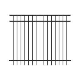 Tuffbilt 313049487467 Mitchell 5 Ft. H X 6 W Black Aluminum Pre-assembled Flat Top Spaced Picket F