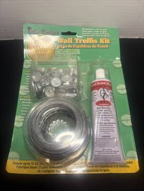 Tumax Company 737318100022 Wall Trellis Kit-90 Anchors/175 Wire/tape/glue Creates Up To 72 Sq Ft New